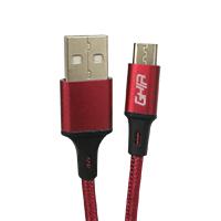 CABLE MICRO USB GHIA NYLON COLOR ROJO DE