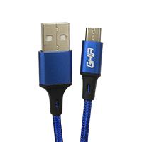 CABLE MICRO USB GHIA NYLON COLOR AZUL DE